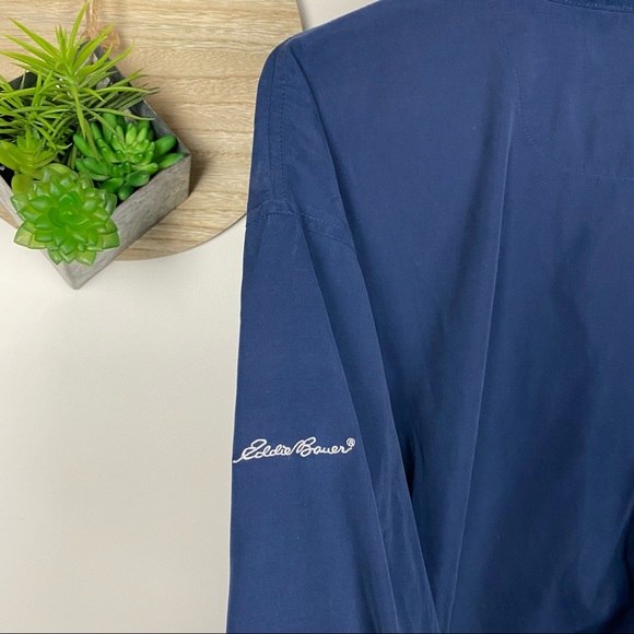Eddie Bauer vintage navy zip pull over windbreaker - Picture 5 of 5